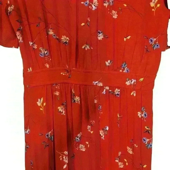 Sky & Sparrow Dress Womens Size M Red Floral High Low Hem Ruffle Button Boho - Picture 4 of 9